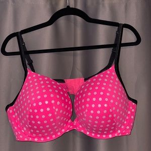 Pink sparkly polka dot bra